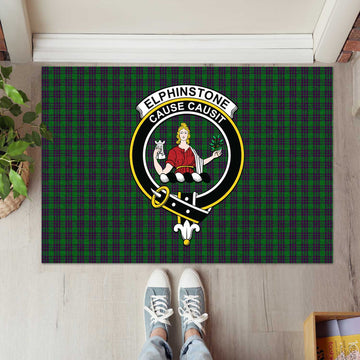 Elphinstone Tartan Rubber Doormat with Family Crest L 60*90cm - Tartan Vibes Clothing