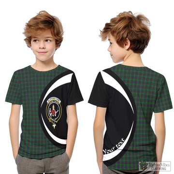 Elphinstone Tartan Kid T-Shirt with Family Crest Circle Style Youth XL Size14 - Tartan Vibes Clothing
