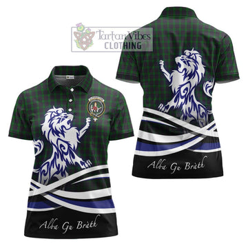 Elphinstone Tartan Women's Polo Shirt with Alba Gu Brath Regal Lion Emblem Women - Tartan Vibes Clothing
