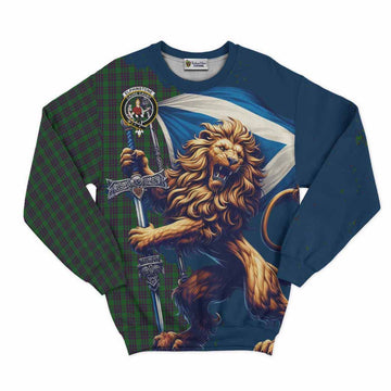 Elphinstone Tartan Family Crest Sweatshirt with Scottish Majestic Lion Unisex - Tartan Vibes Clothing
