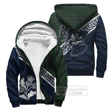 Elphinstone Tartan Sherpa Hoodie Featuring Thistle and Scotland Map Unisex - Tartan Vibes Clothing