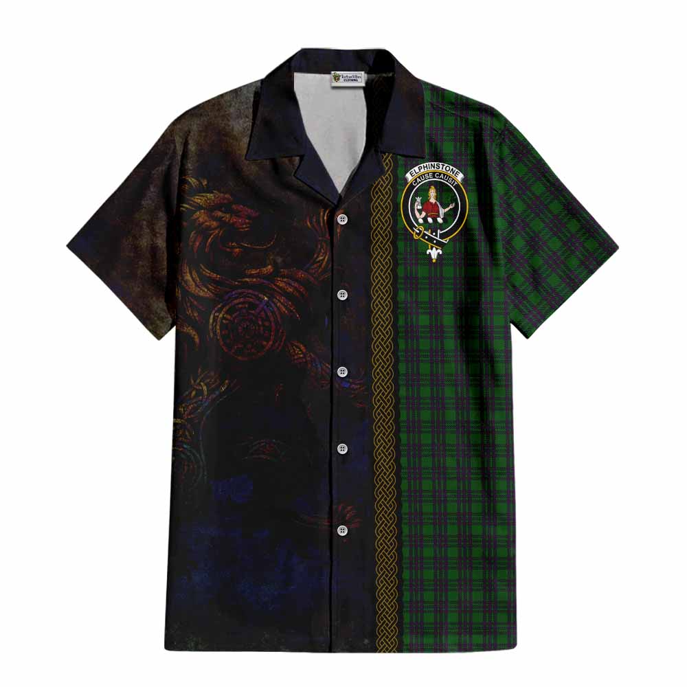 Elphinstone Tartan Family Crest Hawaiian Shirt Alba Gu Brath Be Brave Lion Ancient Style Kid - Tartan Vibes Clothing