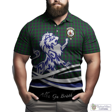Elphinstone Tartan Polo Shirt with Alba Gu Brath Regal Lion Emblem