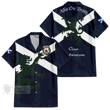 Elphinstone Tartan Lion Rampant Hawaiian Shirt Proudly Display Your Heritage with Alba Gu Brath and Clan Name Kid - Tartan Vibes Clothing