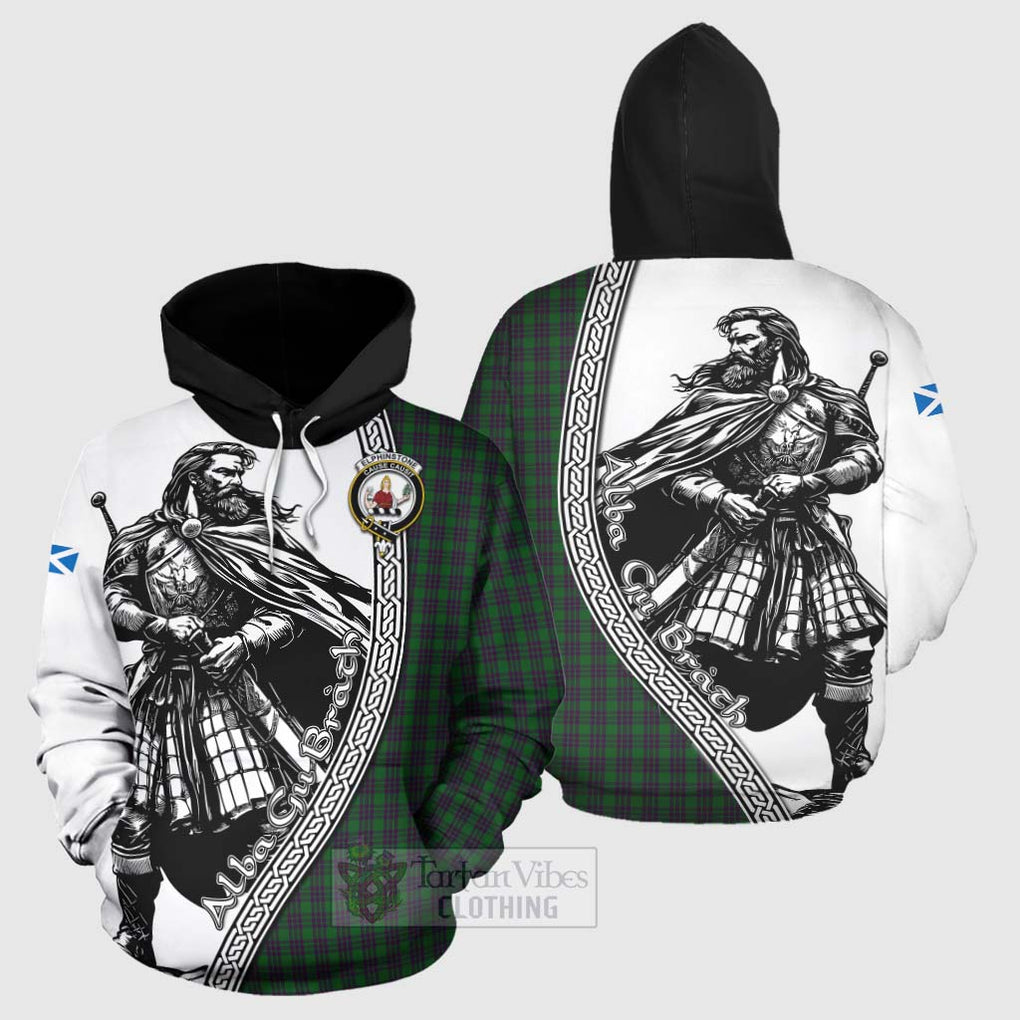 Elphinstone Tartan Clan Crest Hoodie with Highlander Warrior Celtic Style Zip Hoodie - Tartan Vibes Clothing