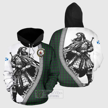 Elphinstone Tartan Clan Crest Hoodie with Highlander Warrior Celtic Style Zip Hoodie - Tartan Vibes Clothing