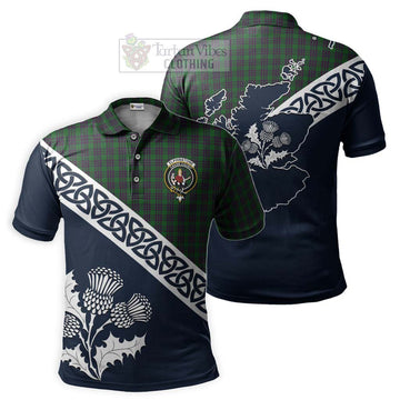Elphinstone Tartan Polo Shirt Featuring Thistle and Scotland Map Kid - Tartanvibesclothing Store