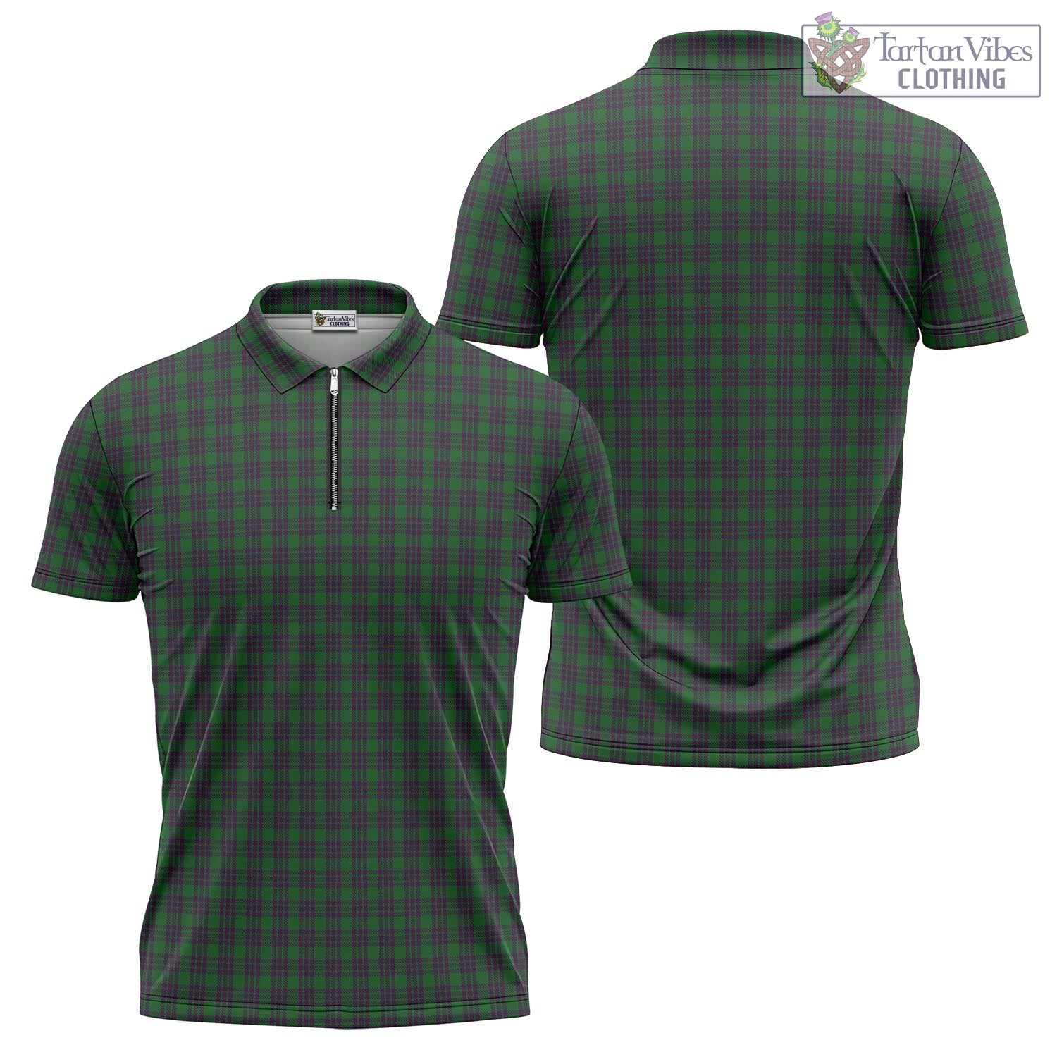 Elphinstone Tartan Zipper Polo Shirt Unisex - Tartan Vibes Clothing