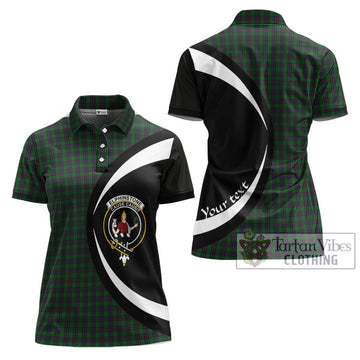 Elphinstone Tartan Women's Polo Shirt with Family Crest Circle Style Women - Tartan Vibes Clothing