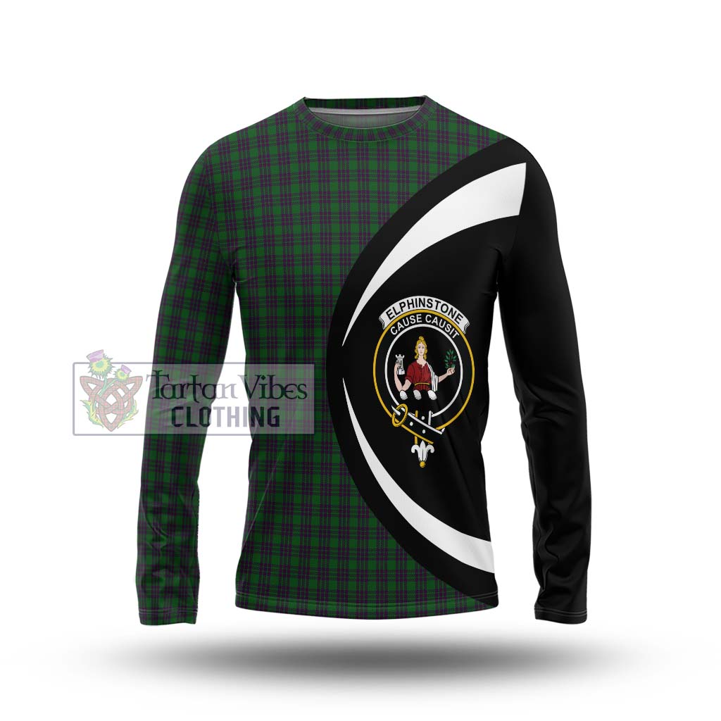 Elphinstone Tartan Long Sleeve T-Shirt with Family Crest Circle Style Unisex - Tartan Vibes Clothing