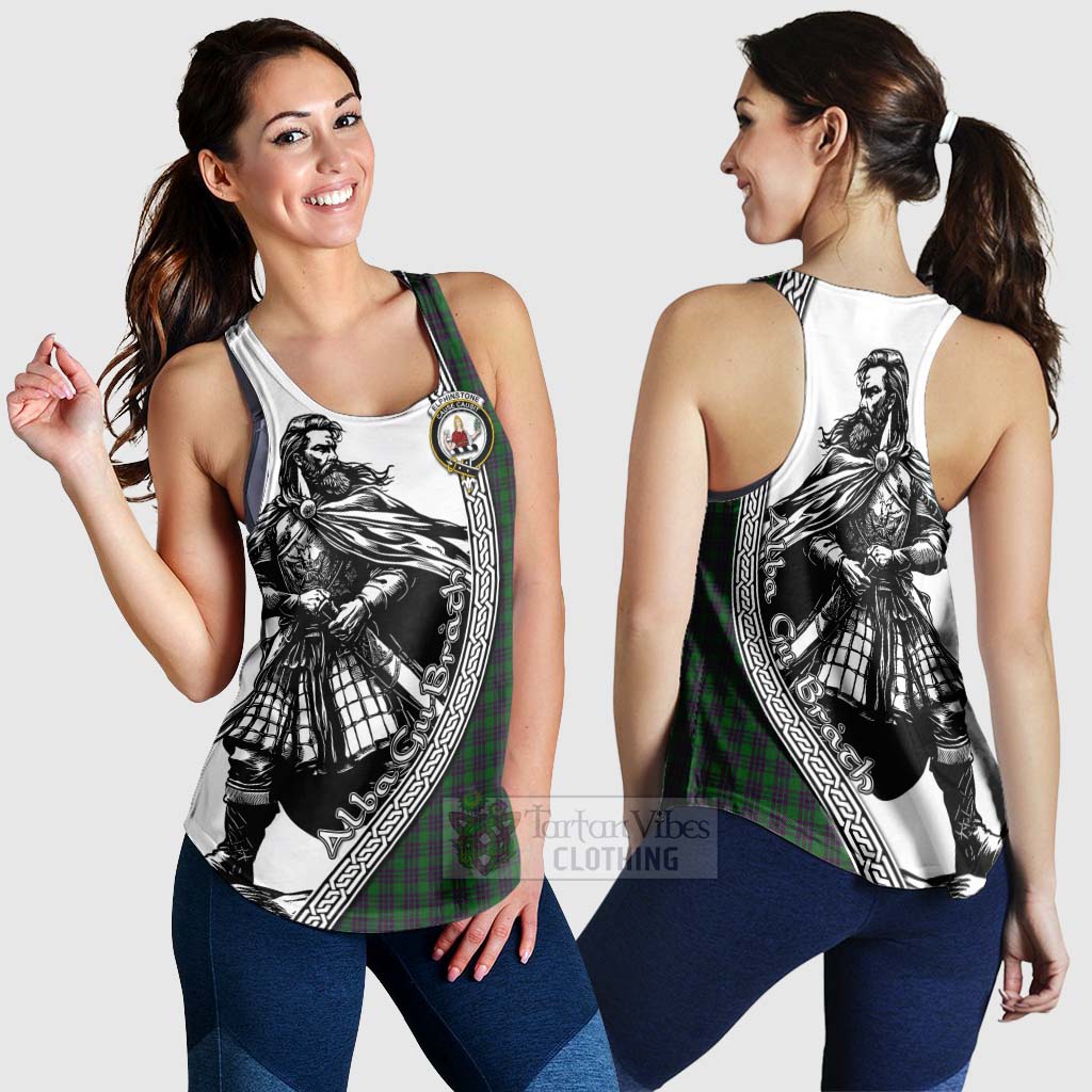 Elphinstone Tartan Clan Crest Women's Racerback Tanks with Highlander Warrior Celtic Style 4XL - Tartan Vibes Clothing