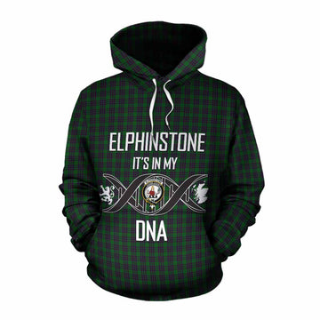 Elphinstone Tartan Cotton Hoodie with Family Crest DNA In Me Style Pullover Hoodie XS - Tartan Vibes Clothing