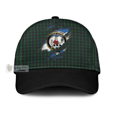 Elphinstone Tartan Classic Cap with Family Crest In Me Style
