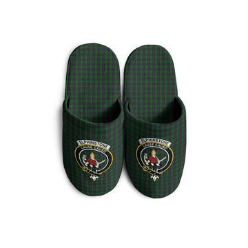Elphinstone Tartan Home Slippers with Family Crest KIDS - Tartan Vibes Clothing