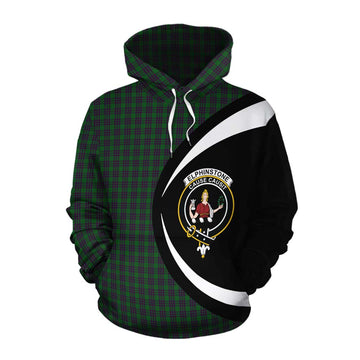 Elphinstone Tartan Cotton Hoodie with Family Crest Circle Style Pullover Hoodie XS - Tartan Vibes Clothing