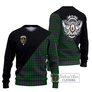 Elphinstone Tartan Ugly Sweater with Family Crest and Military Logo Style Unisex - Tartan Vibes Clothing