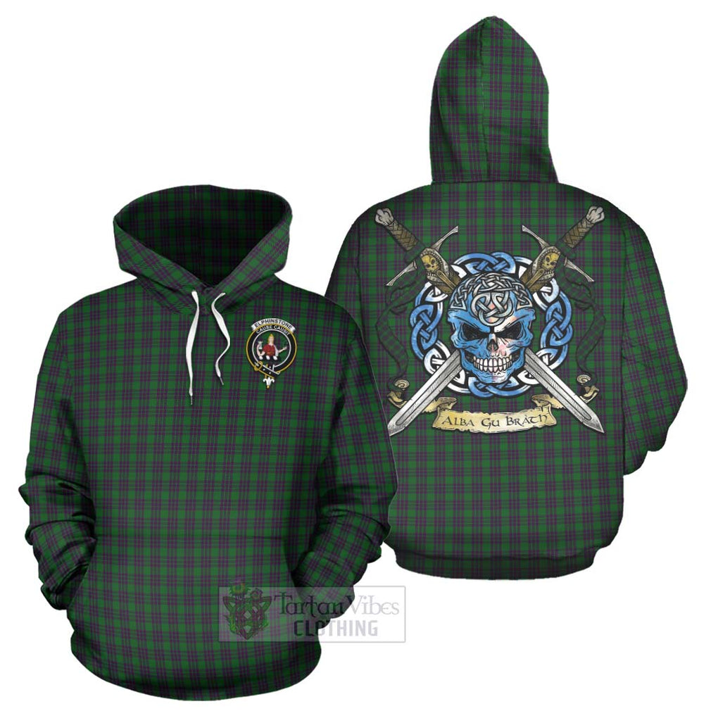 Elphinstone Tartan Hoodie with Family Crest Celtic Skull Style Zip Hoodie - Tartan Vibes Clothing