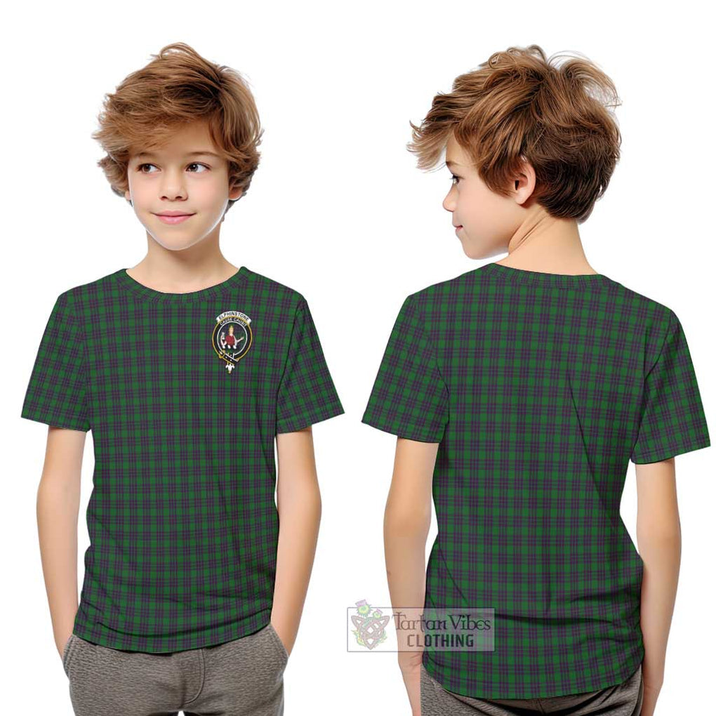 Elphinstone Tartan Kid T-Shirt with Family Crest Youth XL Size14 - Tartan Vibes Clothing