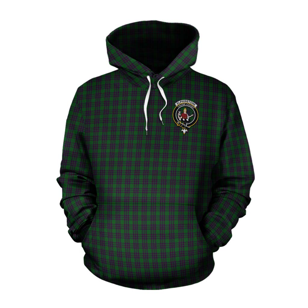 Elphinstone Tartan Cotton Hoodie with Family Crest Celtic Skull Style Pullover Hoodie XS - Tartan Vibes Clothing