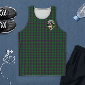 Elphinstone Tartan Mens Tank Top with Family Crest 5XL - Tartan Vibes Clothing