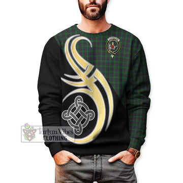 Elphinstone Tartan Sweatshirt with Family Crest and Celtic Symbol Style Unisex - Tartan Vibes Clothing