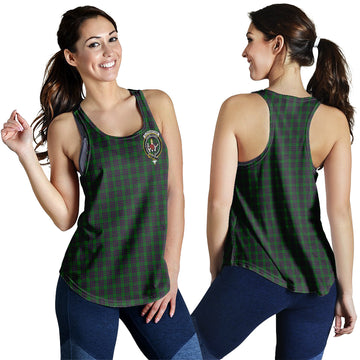 Elphinstone Tartan Women Racerback Tanks with Family Crest 4XL - Tartan Vibes Clothing