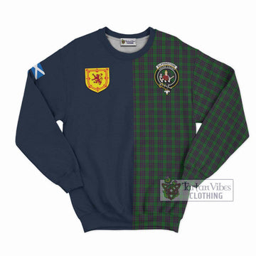 Elphinstone Tartan Sweatshirt Alba with Scottish Lion Royal Arm Half Style Unisex - Tartan Vibes Clothing