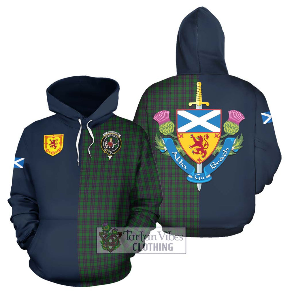 Elphinstone Tartan Hoodie Alba with Scottish Lion Royal Arm Half Style Zip Hoodie - Tartan Vibes Clothing