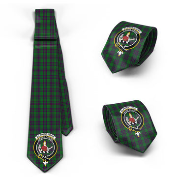 Elphinstone Tartan Classic Necktie with Family Crest