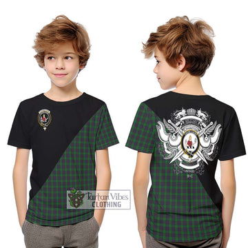 Elphinstone Tartan Kid T-Shirt with Family Crest and Military Logo Style Youth XL Size14 - Tartan Vibes Clothing