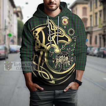 Elphinstone Tartan Hoodie with Family Crest Celtic Wolf Style Zip Hoodie - Tartan Vibes Clothing