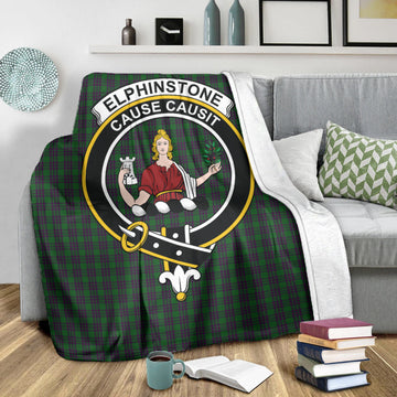 Elphinstone Tartan Blanket with Family Crest