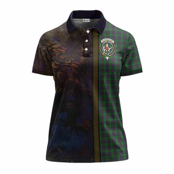 Elphinstone Tartan Family Crest Women's Polo Shirt Alba Gu Brath Be Brave Lion Ancient Style Women - Tartan Vibes Clothing