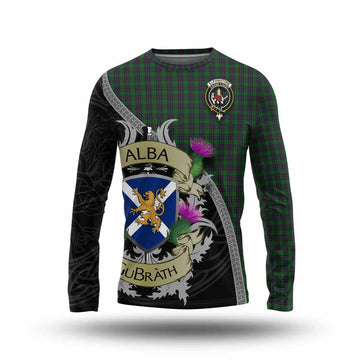 Elphinstone Tartan Family Crest Long Sleeve T-Shirt Lion Rampant Royal Thistle Shield Celtic Inspired Unisex - Tartan Vibes Clothing