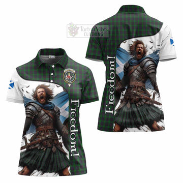 Tartan Vibes Clothing Elphinstone Crest Tartan Women's Polo Shirt Inspired by the Freedom of Scottish Warrior