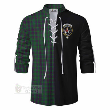 Elphinstone Tartan Ghillie Kilt Shirt with Family Crest and Half Of Me Style - Tartan Vibes Clothing