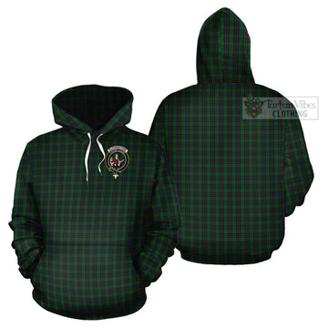 Elphinstone Tartan Cotton Hoodie with Family Crest - Tartan Vibes Clothing