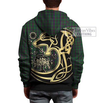 Elphinstone Tartan Hoodie with Family Crest Celtic Wolf Style - Tartan Vibes Clothing