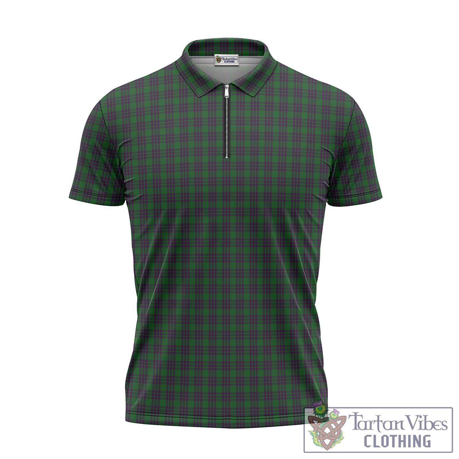 Elphinstone Tartan Zipper Polo Shirt - Tartan Vibes Clothing