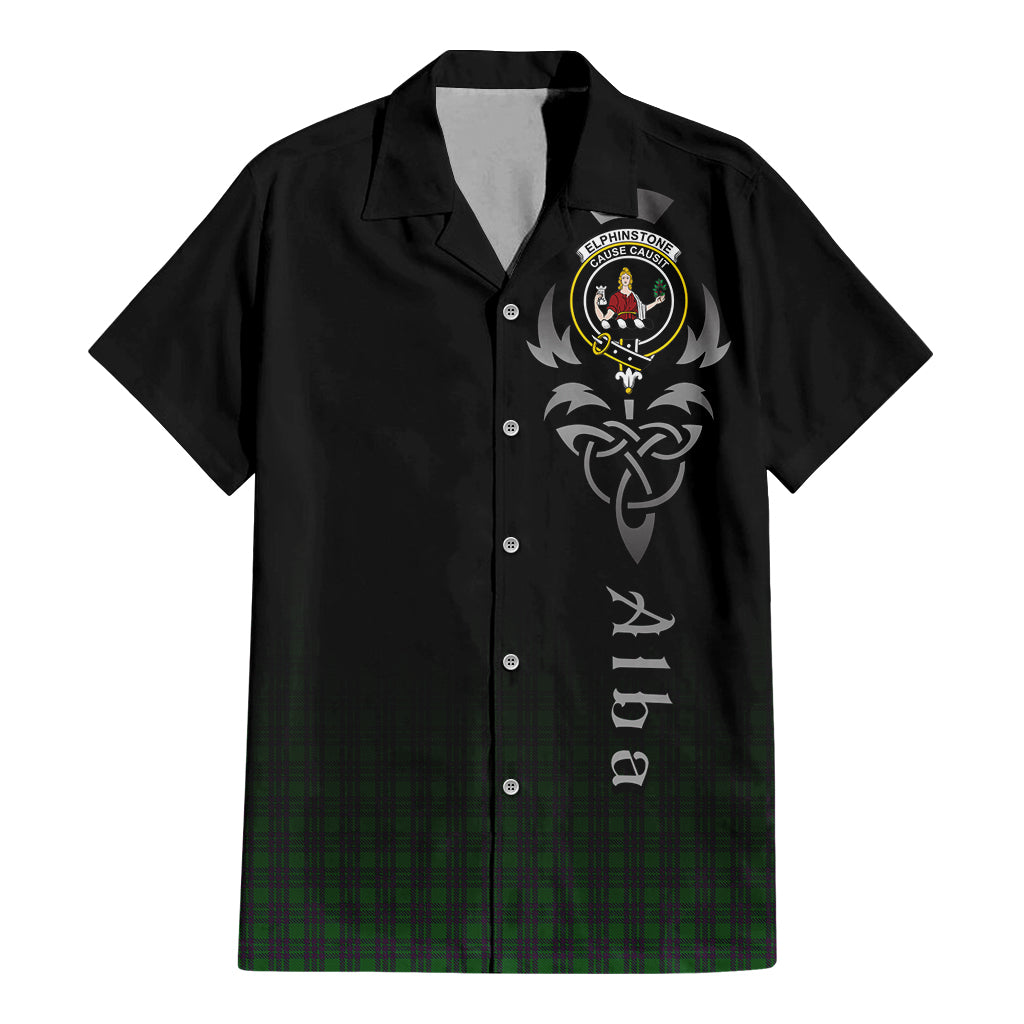 Elphinstone Tartan Hawaiian Shirt Shirt Featuring Alba Gu Brath Family Crest Celtic Inspired - Tartan Vibes Clothing
