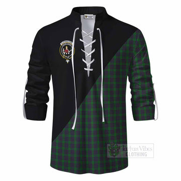 Elphinstone Tartan Ghillie Kilt Shirt with Family Crest and Military Logo Style - Tartan Vibes Clothing