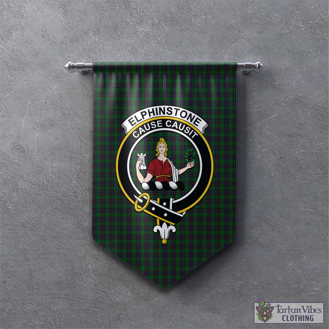Elphinstone Tartan Gonfalon, Tartan Banner with Family Crest - Tartan Vibes Clothing