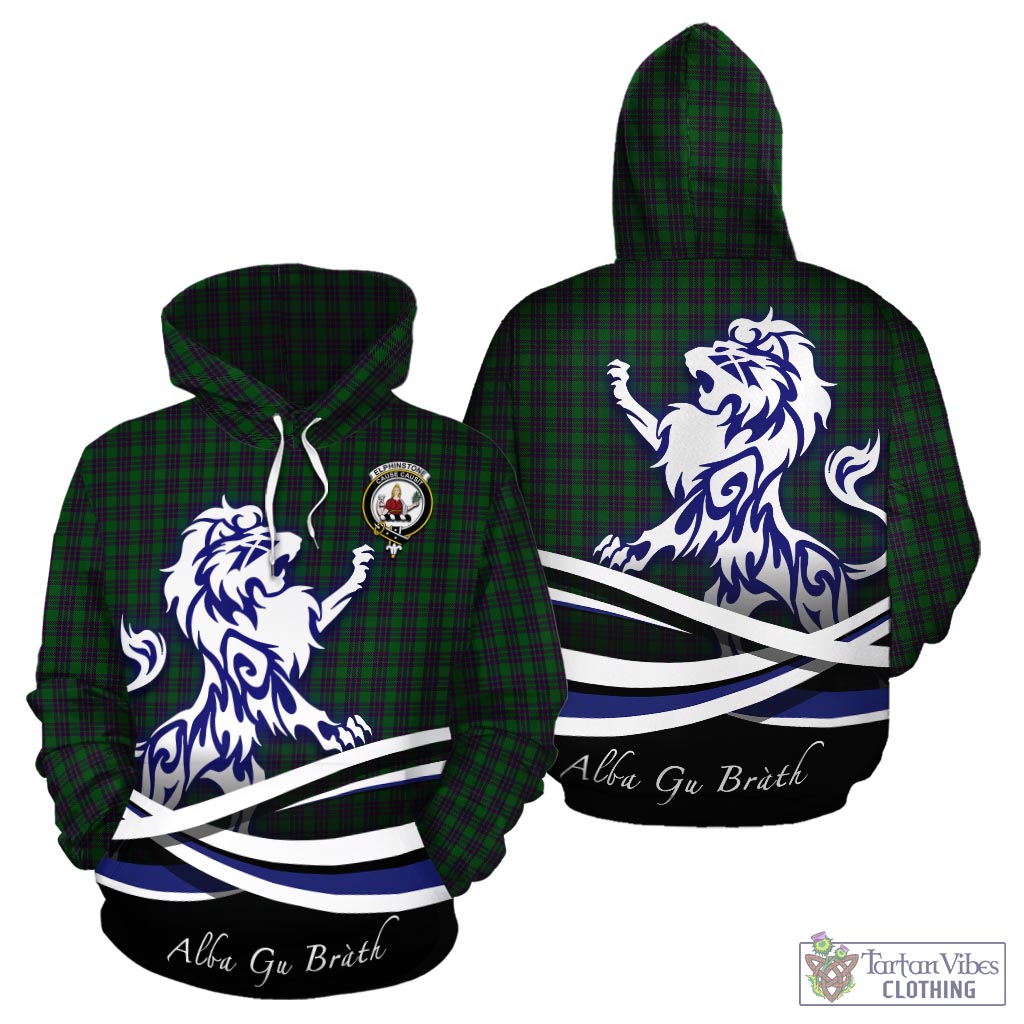 Elphinstone Tartan Hoodie with Alba Gu Brath Regal Lion Emblem - Tartan Vibes Clothing