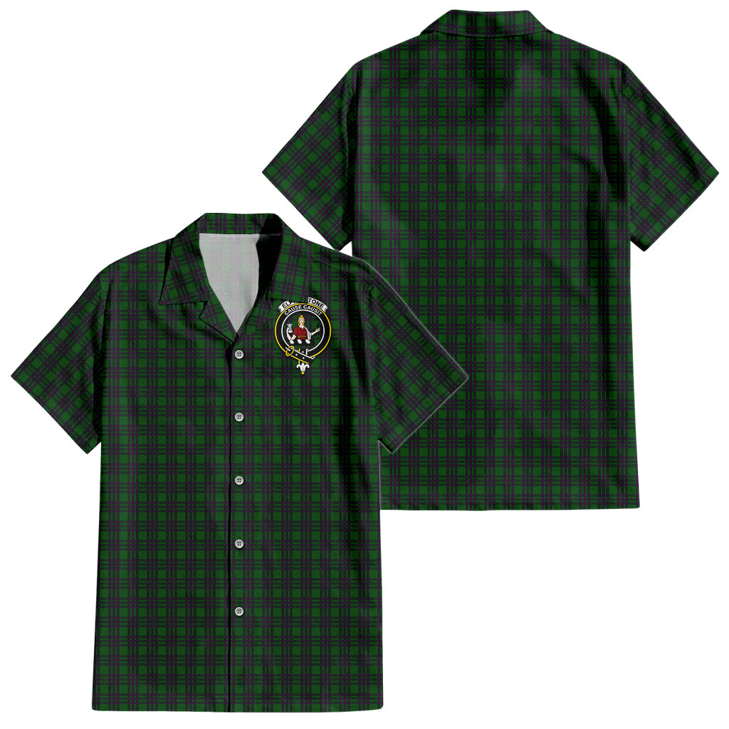 Elphinstone Tartan Hawaiian Shirt with Family Crest - Tartan Vibes Clothing