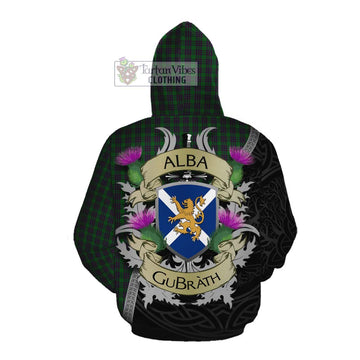 Elphinstone Tartan Family Crest Cotton Hoodie Lion Rampant Royal Thistle Shield Celtic Inspired Pullover Hoodie - Tartan Vibes Clothing