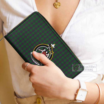 Tartan Vibes Clothing Elphinstone Tartan Women's Leather Wallet with Family Crest