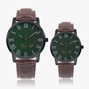 Elphinstone Tartan Personalized Your Text Leather Trap Quartz Watch - Tartan Vibes Clothing