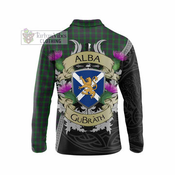 Elphinstone Tartan Family Crest Long Sleeve Polo Shirt Lion Rampant Royal Thistle Shield Celtic Inspired - Tartan Vibes Clothing