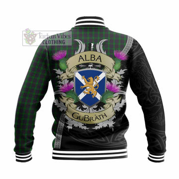 Elphinstone Tartan Family Crest Baseball Jacket Lion Rampant Royal Thistle Shield Celtic Inspired - Tartan Vibes Clothing
