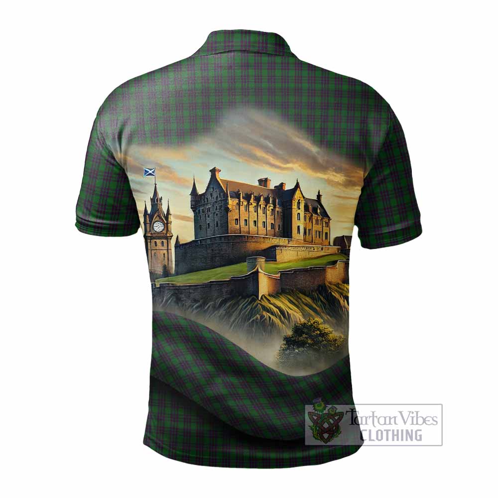 Tartan Vibes Clothing Elphinstone Tartan Family Crest Polo Shirt with Scottish Ancient Castle Stype